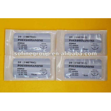 Medical Disposable absorvível sutura cirúrgica aguina ácido poliglicólico e polidioxanona monofilamento